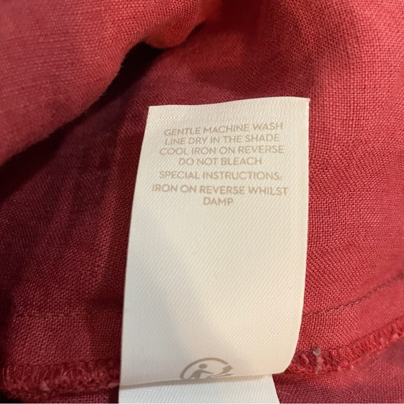 Boden High Rise Wide Leg Button Detail Linen Pants Size 6P - Picture 9 of 14